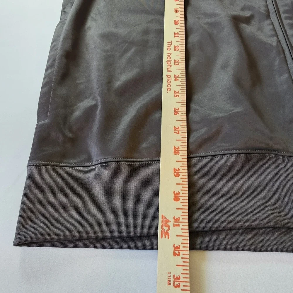 Nordic Track Chest Stripe Jogging Jacket Men's XXL 2X Charcoal Gray Fleece Lined